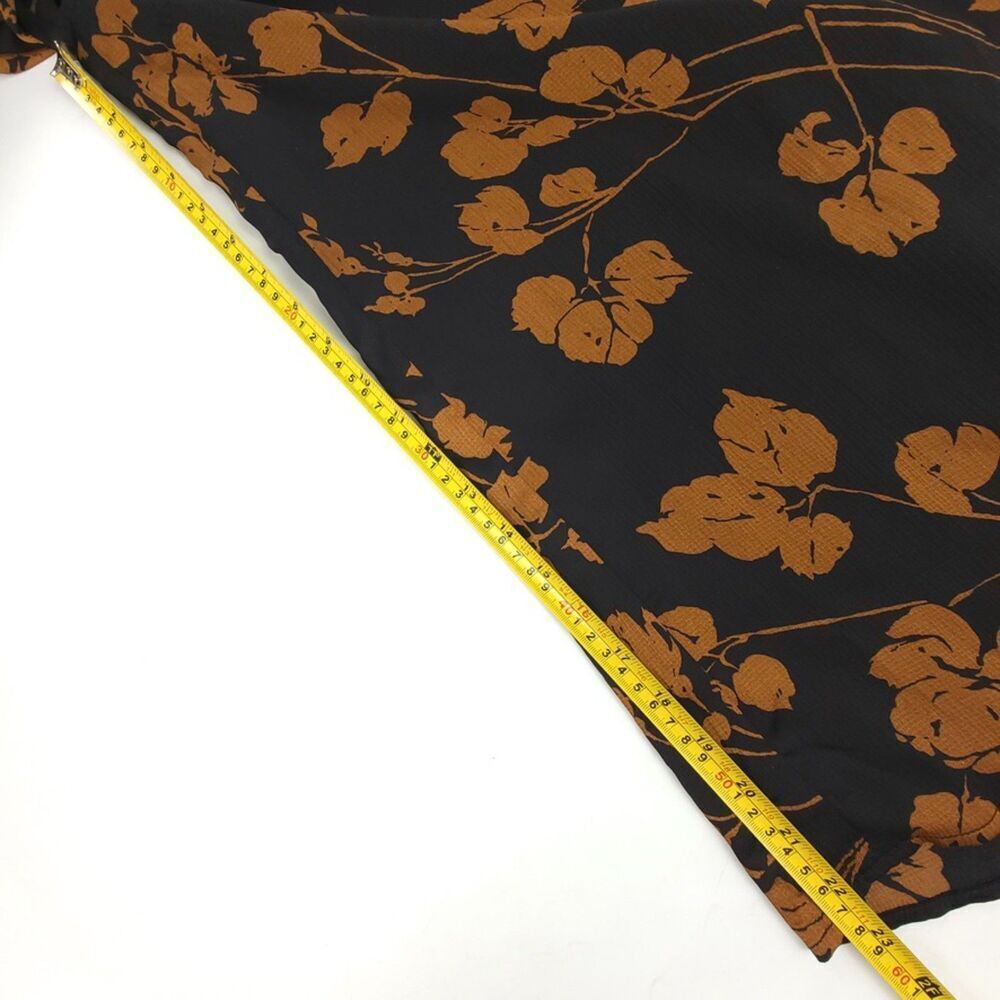 NEW Banana Republic Minimal Tie Neck Cropped Wide Leg Jumpsuit Brown Boho Floral - Picture 4 of 11